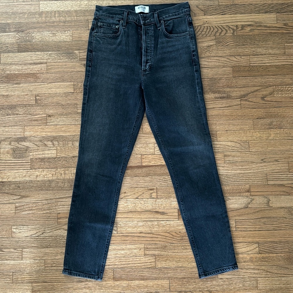 Faded black wash Agolde jeans